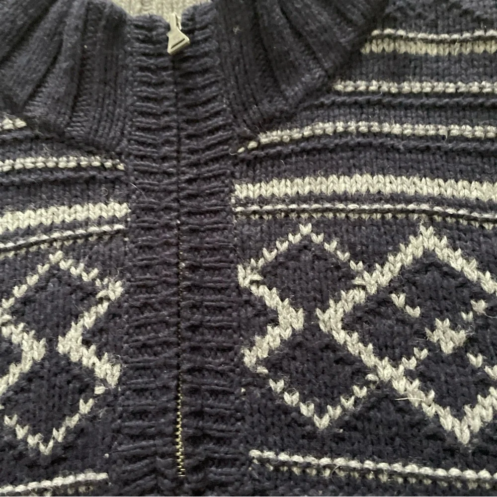 ST JOHNS BAY Sweater Men’s L 1/4 Zip Chunky Knit Geometric Acrylic Wool Cotton
